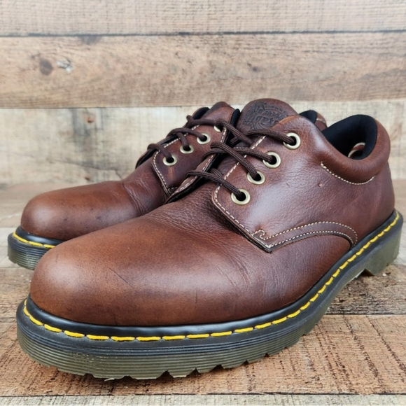 Dr Martens Boston Men Sz 13 M Air Wair Brown Leather Oxford Shoes Low Classic - Picture 6 of 9